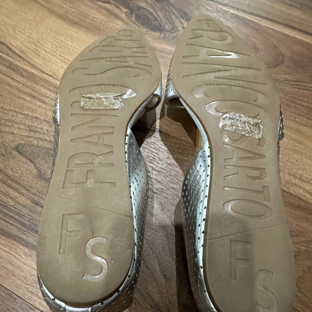 Franco Sarto Honey 2 Flats Metallic Silver Perforated | Size 7.5 | Excellent - Picture 5 of 6